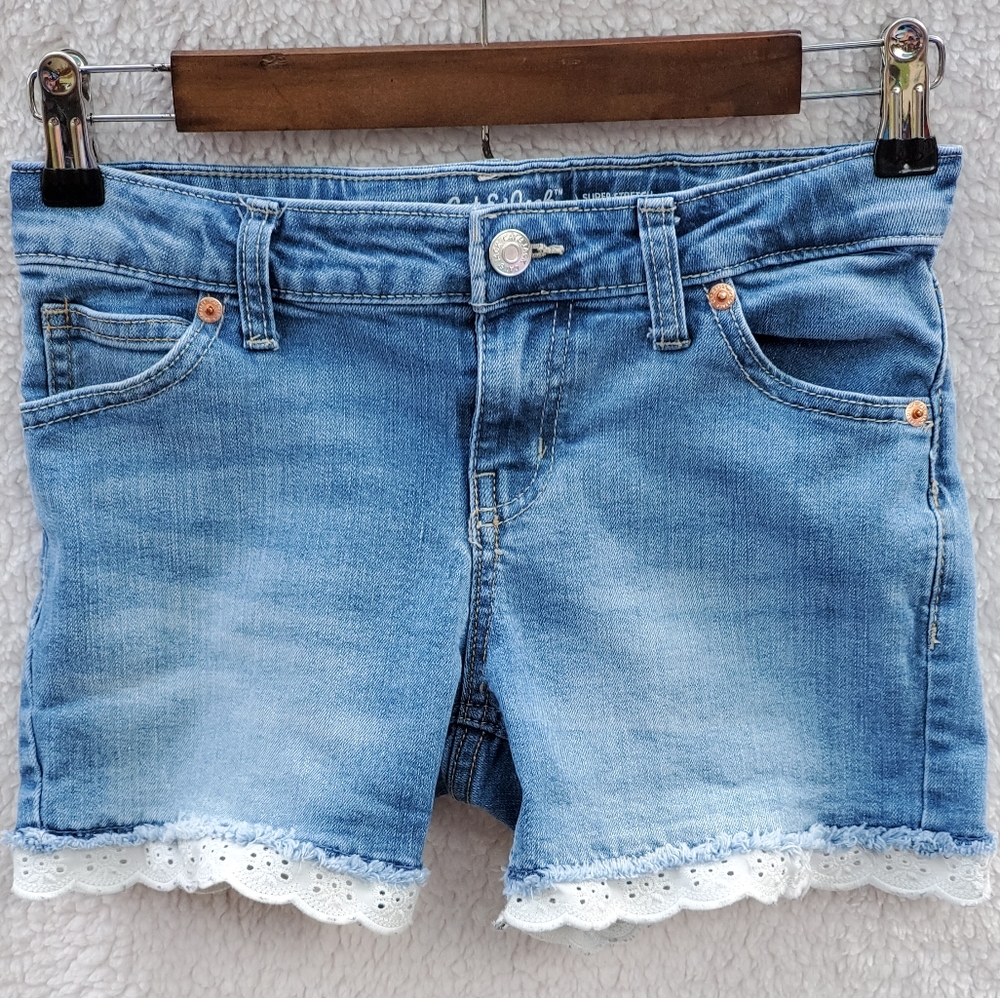Cat & Jack Girls' Crochet Hem Jean Shorts